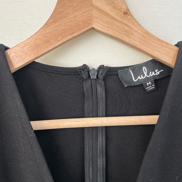 Lulu’s Cocktail Hour Black Sleeveless Tulip Mini Dress - Picture 3 of 4